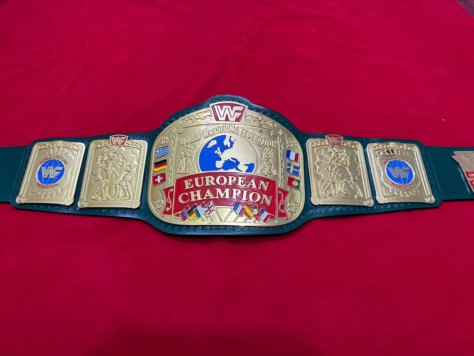 WWF European Wrestling Championship Belt – 4MM Zinc Gold Plated Replica