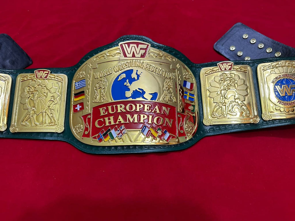 WWF European Wrestling Championship Belt – 4MM Zinc Gold Plated Replica