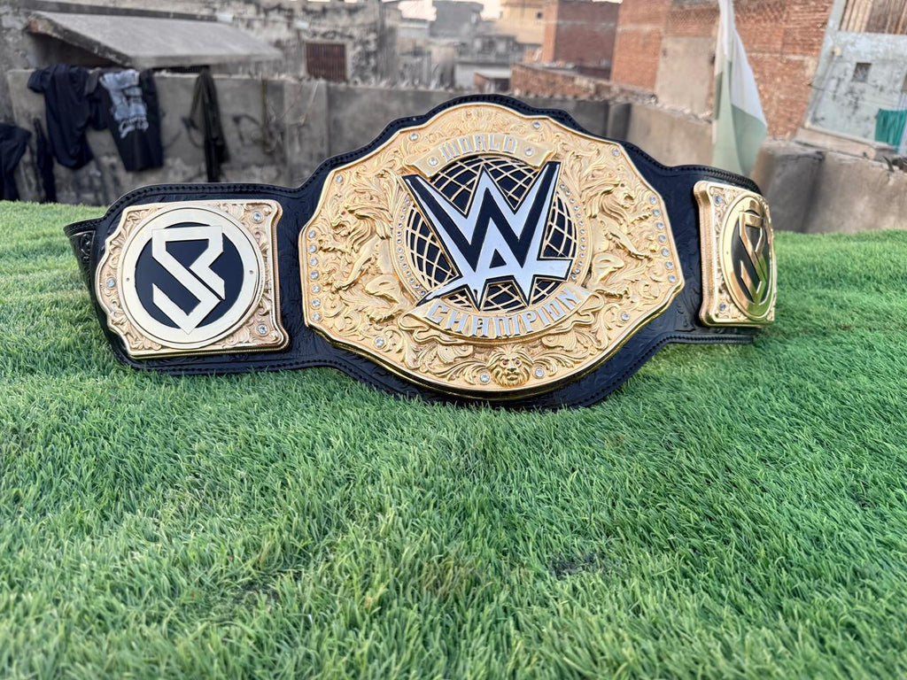 PREMIUM SETH WORLD HEAVYWEIGHT CHAMPIONSHIP REPLICA TITLE 24K GOLD HAND TOOLING LEATHER