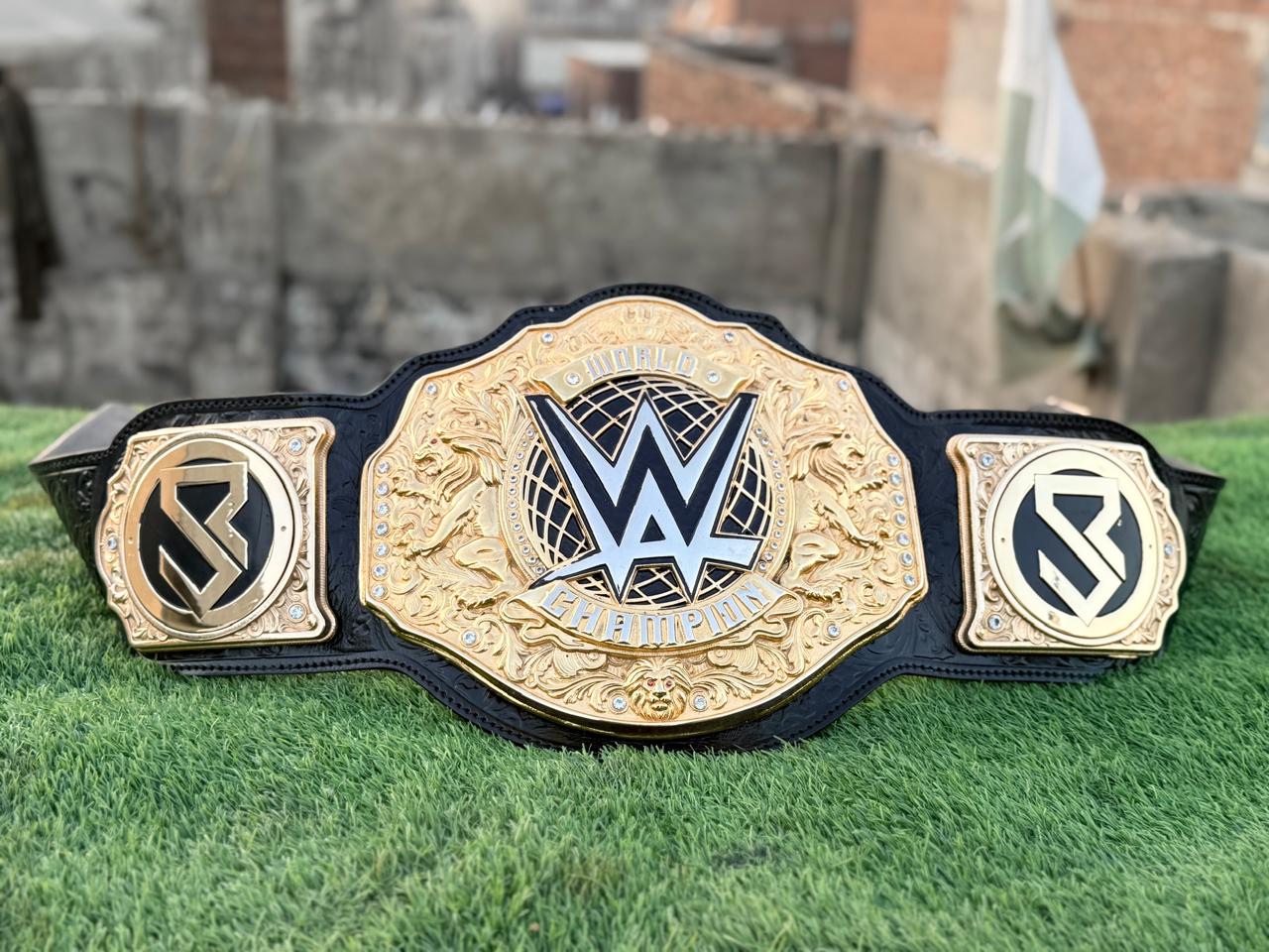 PREMIUM SETH WORLD HEAVYWEIGHT CHAMPIONSHIP REPLICA TITLE 24K GOLD HAND TOOLING LEATHER