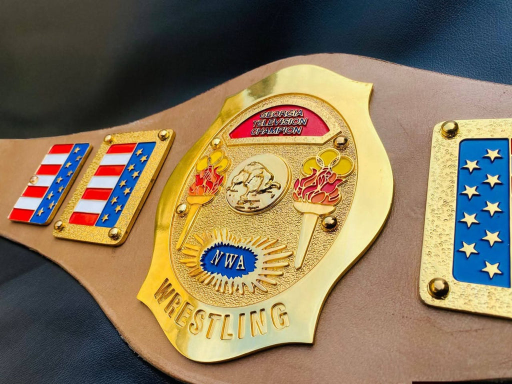 Premium CNC HD NWA Georgia Television Championship Belt 24K Gold Adults Side