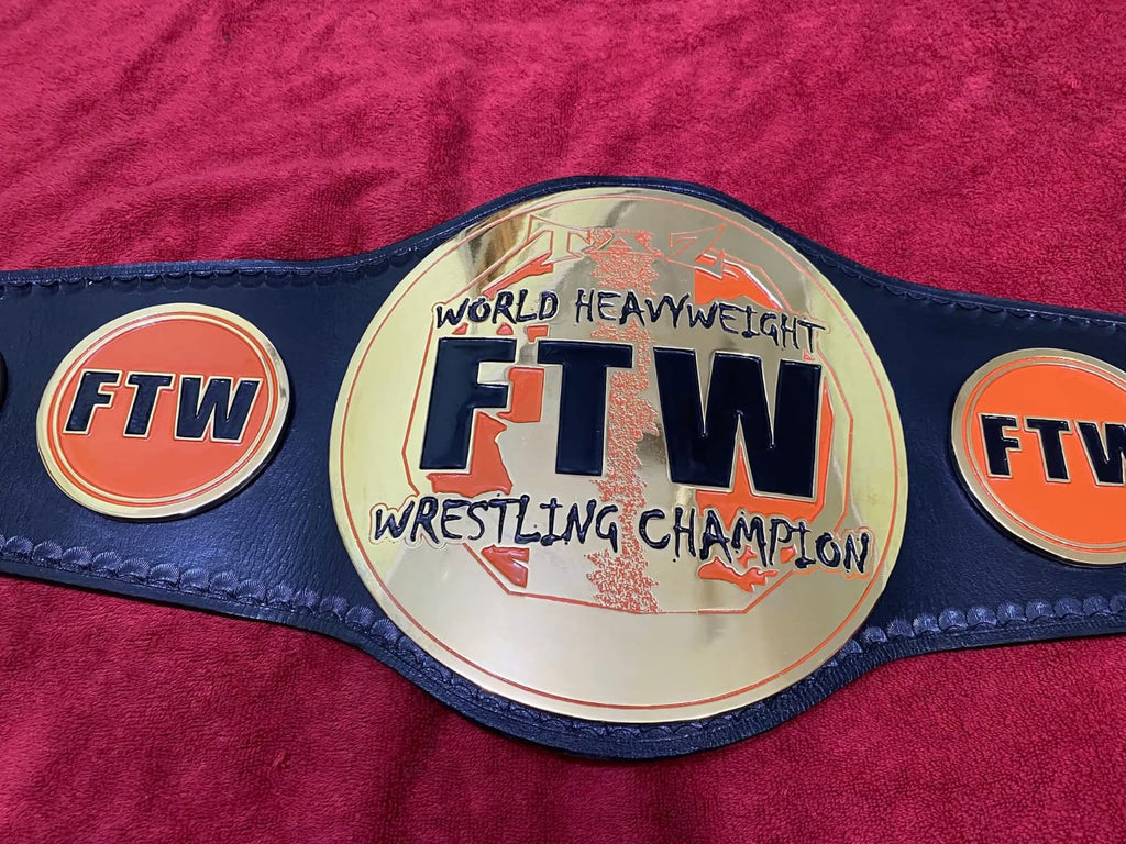 TAZ FTW World Heavyweight Wrestling Championship Title Belt 4mm Zinc