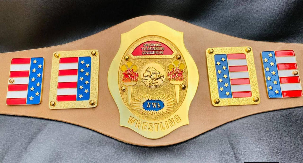 Premium CNC HD NWA Georgia Television Championship Belt 24K Gold Adults Side