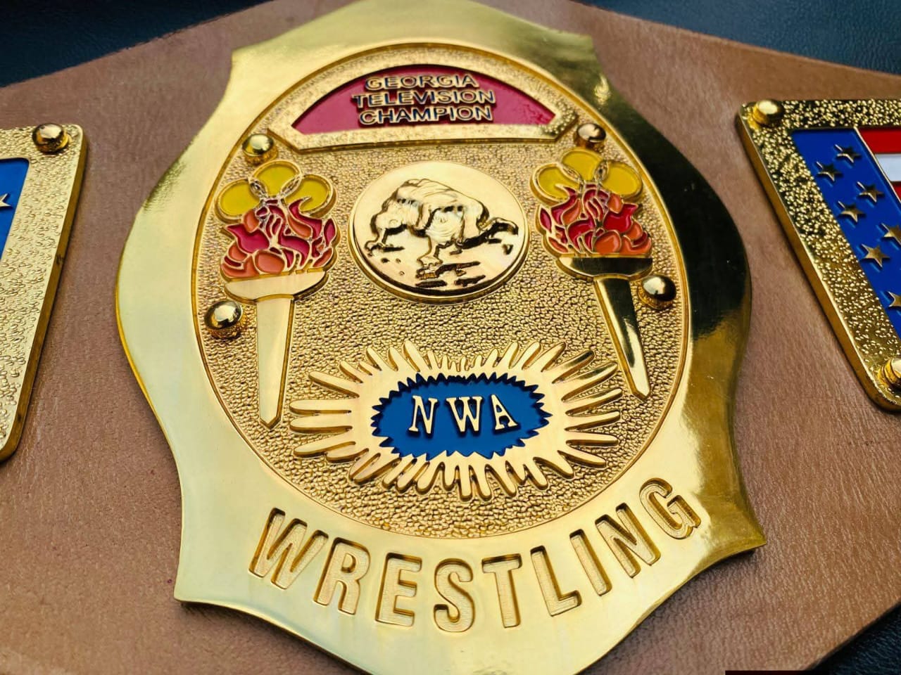 Premium CNC HD NWA Georgia Television Championship Belt 24K Gold Adults Side