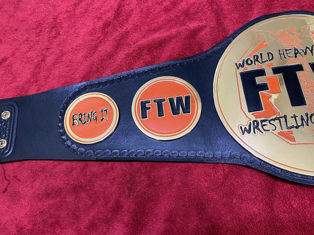 TAZ FTW World Heavyweight Wrestling Championship Title Belt 4mm Zinc