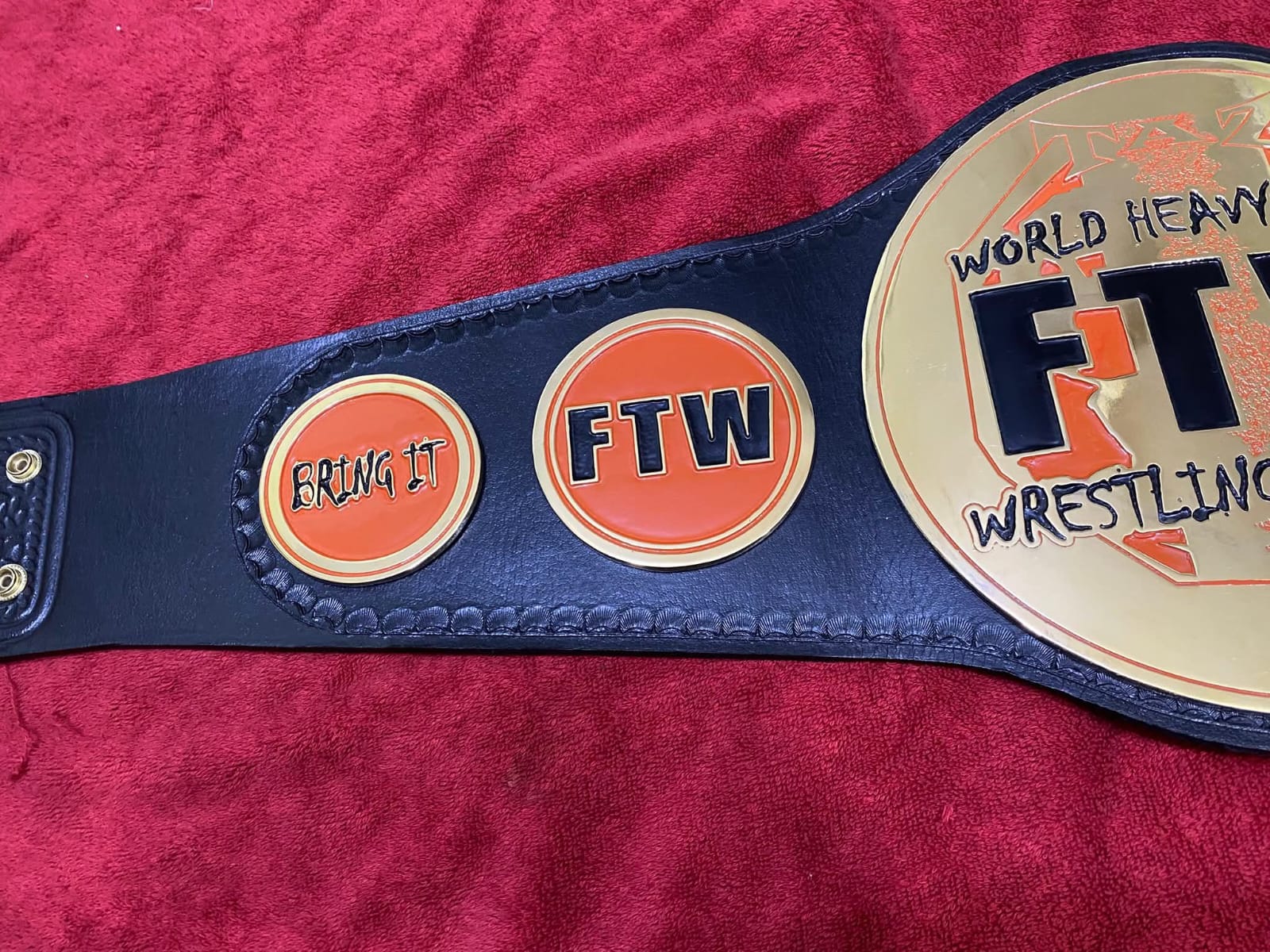TAZ FTW World Heavyweight Wrestling Championship Title Belt 4mm Zinc