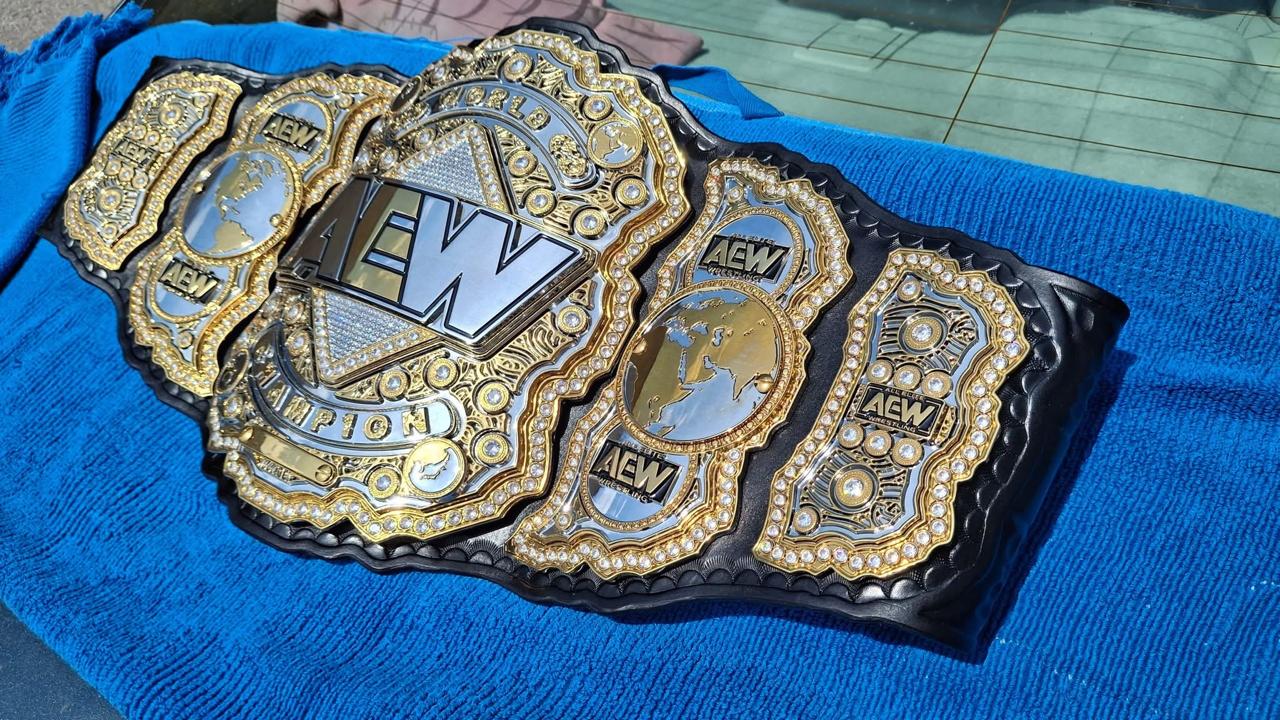 Premium CNC 3D AEW World Championship Replica Belt | 4mm Zinc – Silver and Gold Plated with 4-Layer Stacked Design