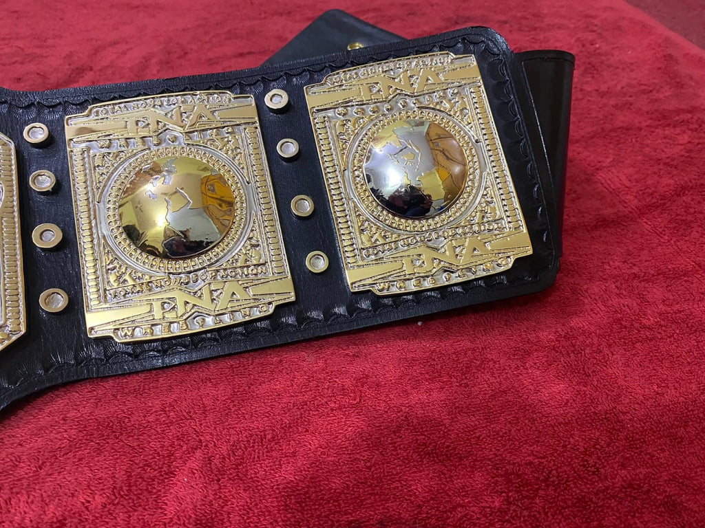 TNA World Heavyweight Wrestling Champion Belt 4MM ZINC Plates Adult Size