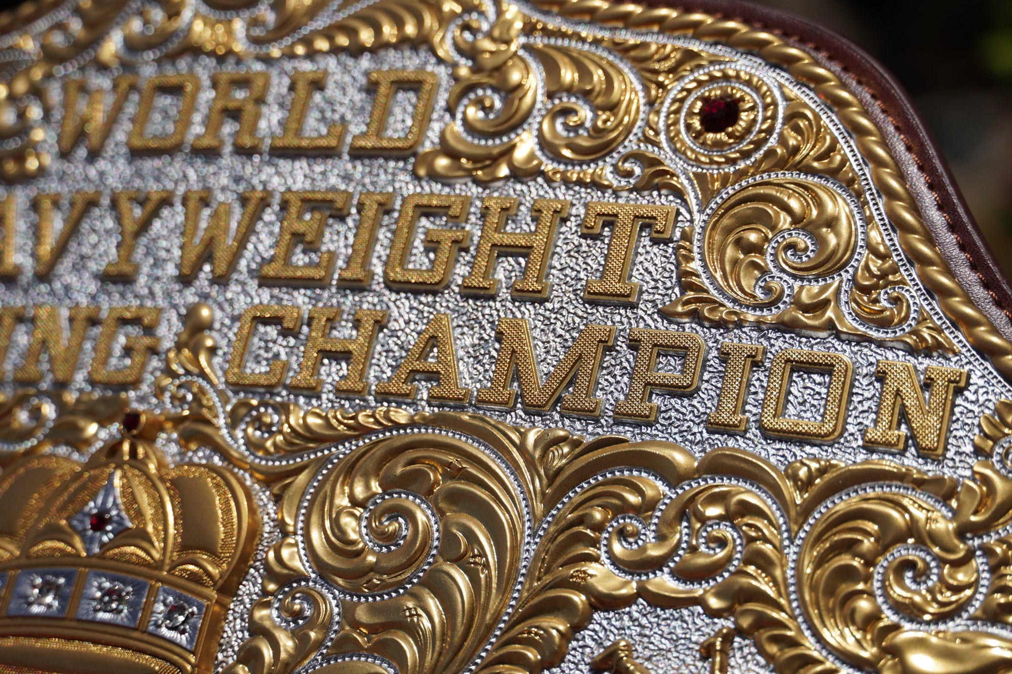 Premium CNC 3D Big Gold World Heavyweight Championship Replica With Hand Texture Plates Hand Tooling Leather  Adults Size