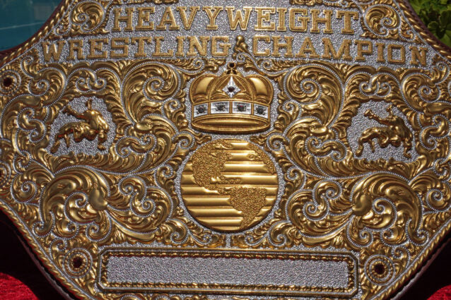 Premium CNC 3D Big Gold World Heavyweight Championship Replica With Hand Texture Plates Hand Tooling Leather  Adults Size