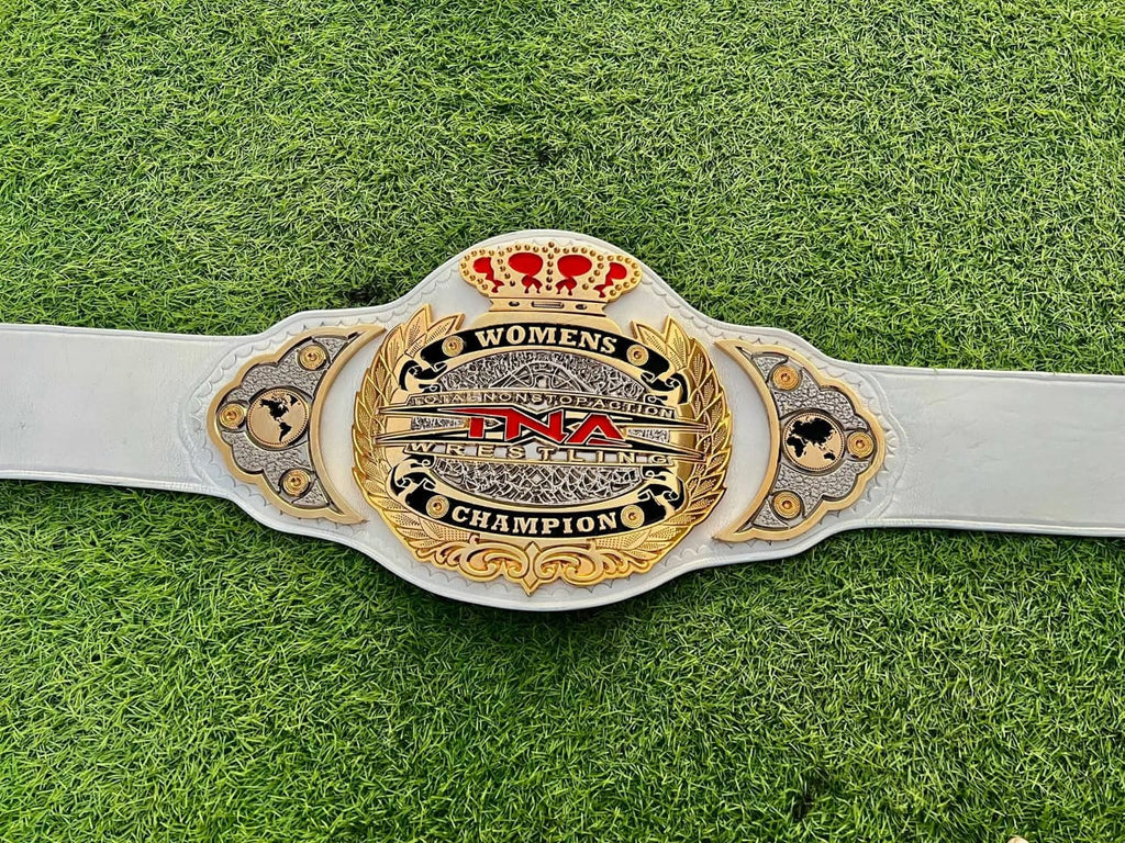 Premium CNC TNA Women’s White Red Belt Replica | 4mm Zinc – Dual Gold Plating – Custom Championship Belt