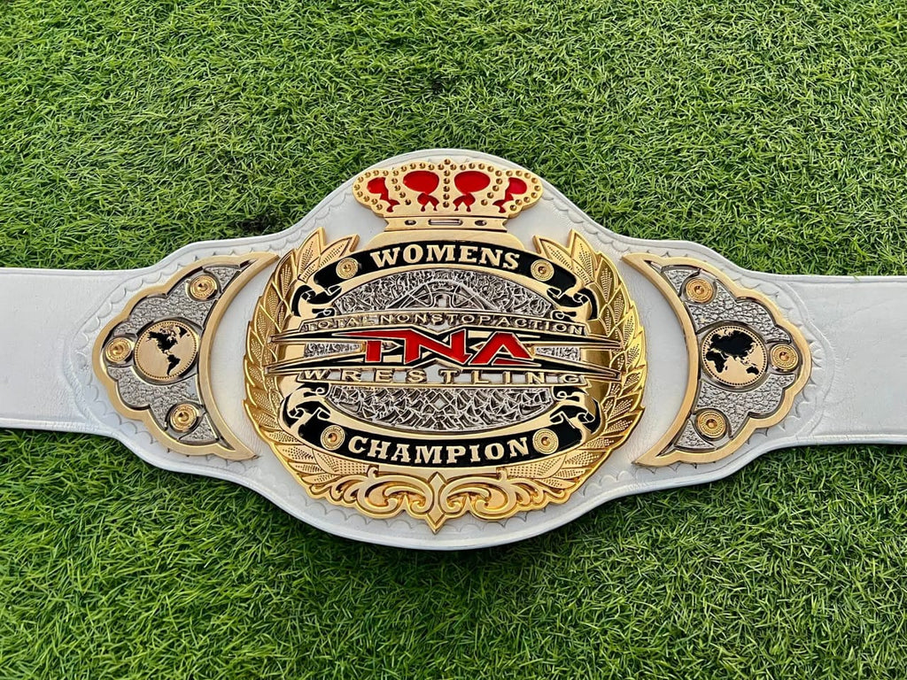 Premium CNC TNA Women’s White Red Belt Replica | 4mm Zinc – Dual Gold Plating – Custom Championship Belt