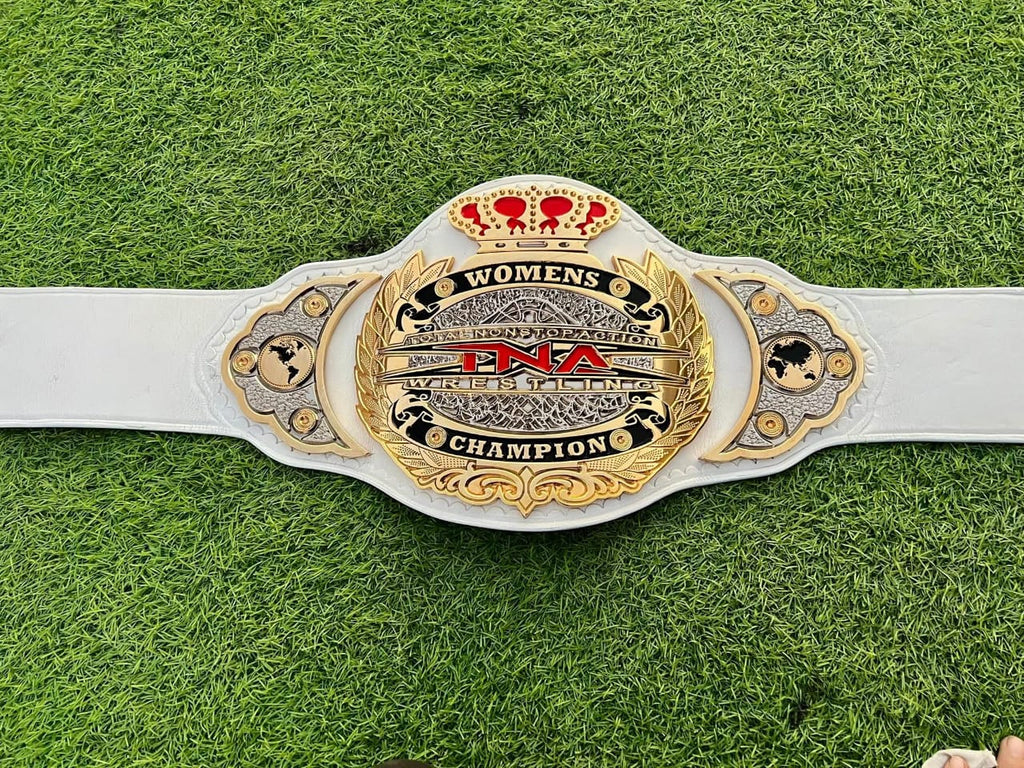 Premium CNC TNA Women’s White Red Belt Replica | 4mm Zinc – Dual Gold Plating – Custom Championship Belt