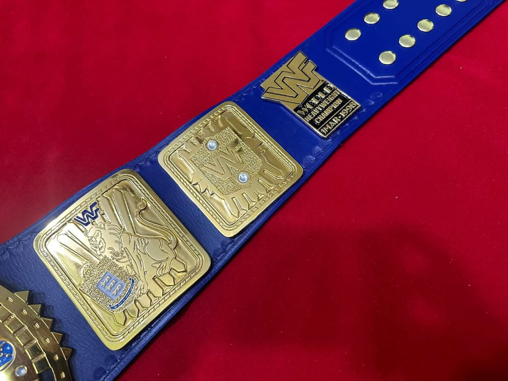 Wwf Block Logo Big Eagle Heavyweight Wrestling Championship belt 4mm Zinc Blue