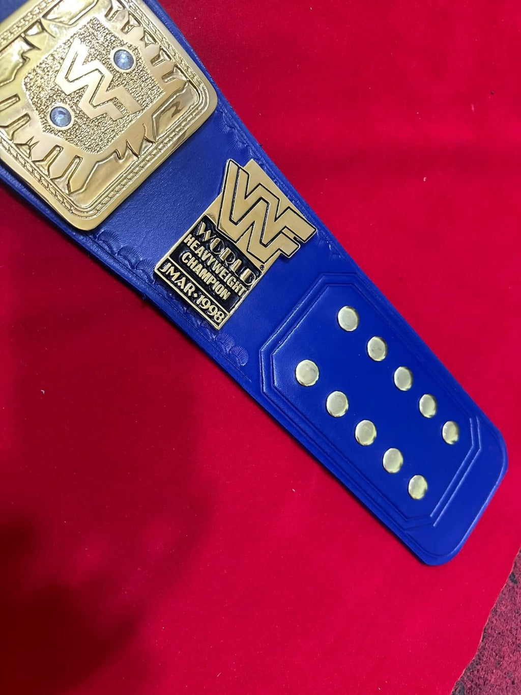 Wwf Block Logo Big Eagle Heavyweight Wrestling Championship belt 4mm Zinc Blue