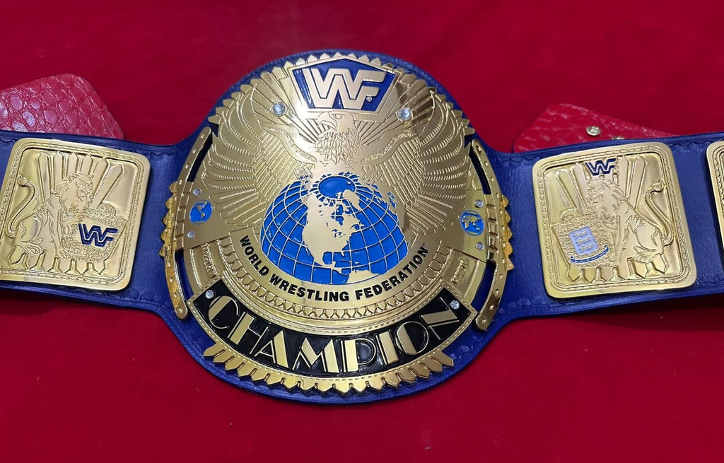 Wwf Block Logo Big Eagle Heavyweight Wrestling Championship belt 4mm Zinc Blue