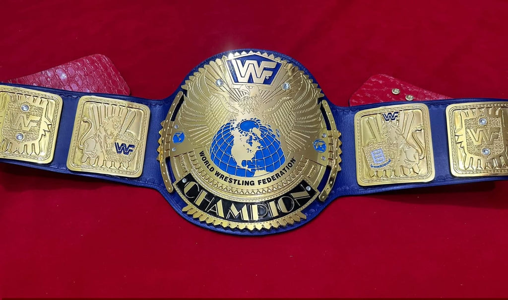 Wwf Block Logo Big Eagle Heavyweight Wrestling Championship belt 4mm Zinc Blue