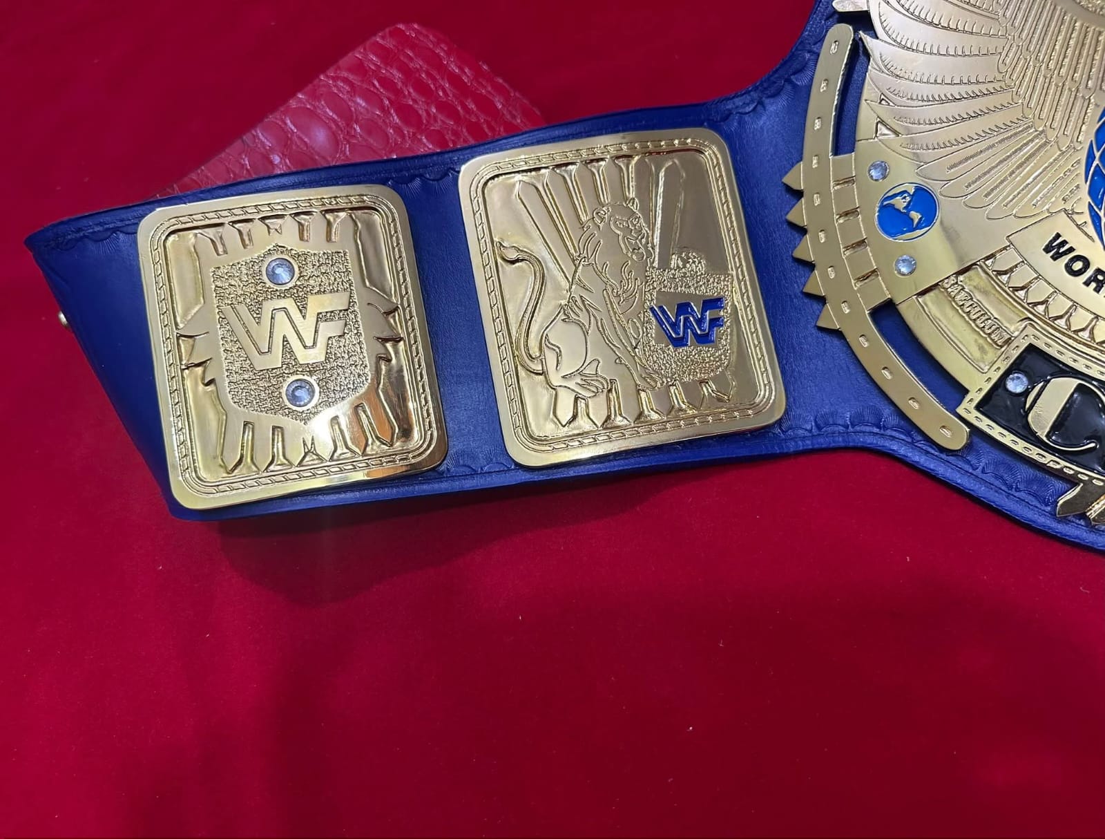 Wwf Block Logo Big Eagle Heavyweight Wrestling Championship belt 4mm Zinc Blue