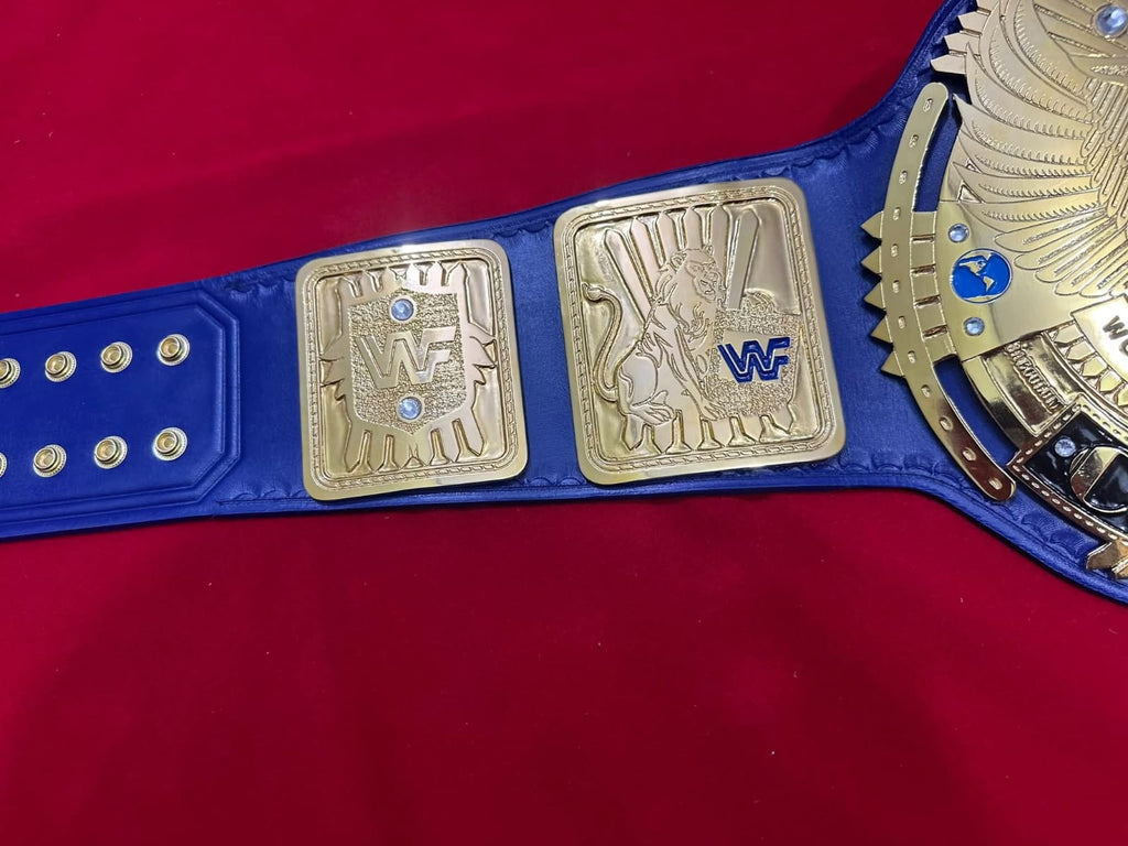 Wwf Block Logo Big Eagle Heavyweight Wrestling Championship belt 4mm Zinc Blue