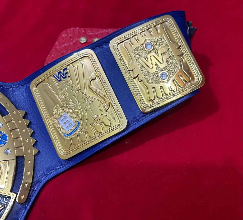 Wwf Block Logo Big Eagle Heavyweight Wrestling Championship belt 4mm Zinc Blue