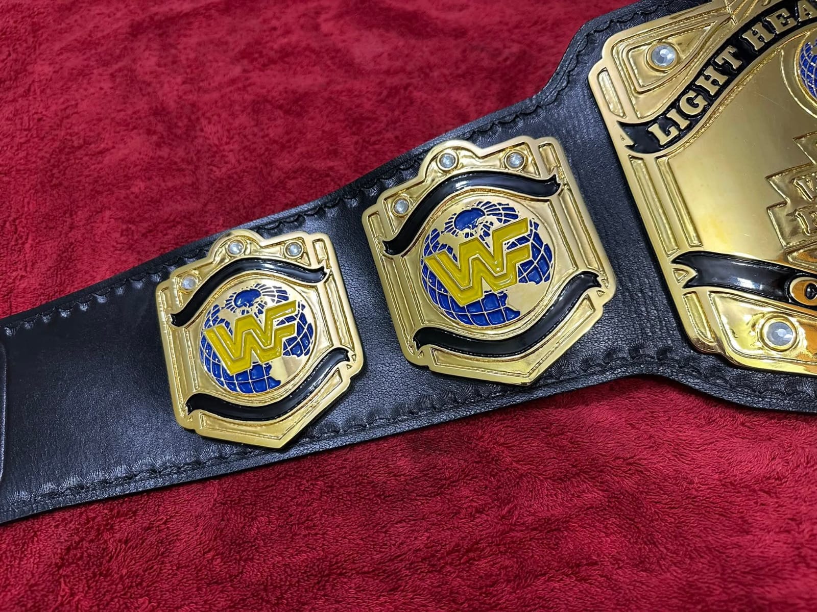 Light Heavyweight world Championship Belt IN 4MM Zinc Gold Plated