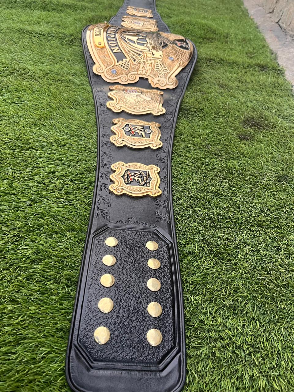 Premium CNC 3D Old Undisputed Championship Belt 24k Gold Hand Tooling Leather