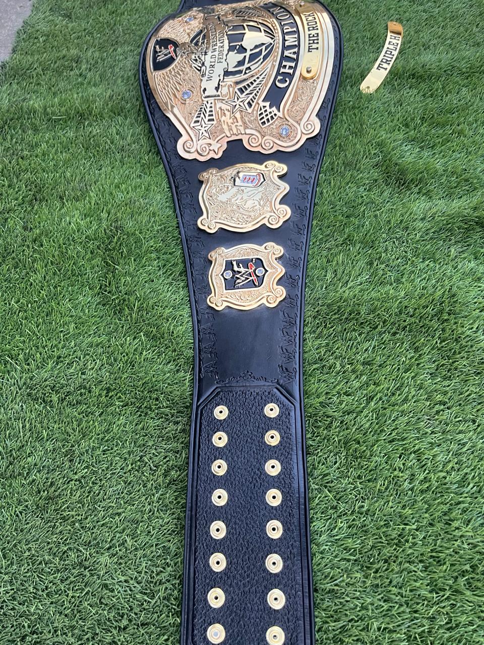 Premium CNC 3D Old Undisputed Championship Belt 24k Gold Hand Tooling Leather