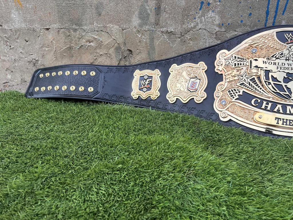 Premium CNC 3D Old Undisputed Championship Belt 24k Gold Hand Tooling Leather