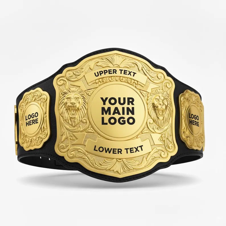 Custom Wrestling Heavyweight Championship Belt 2mm | Personalized Logo, Real Leather Strap