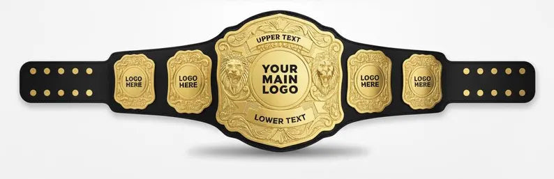 Custom Wrestling Heavyweight Championship Belt 2mm | Personalized Logo, Real Leather Strap
