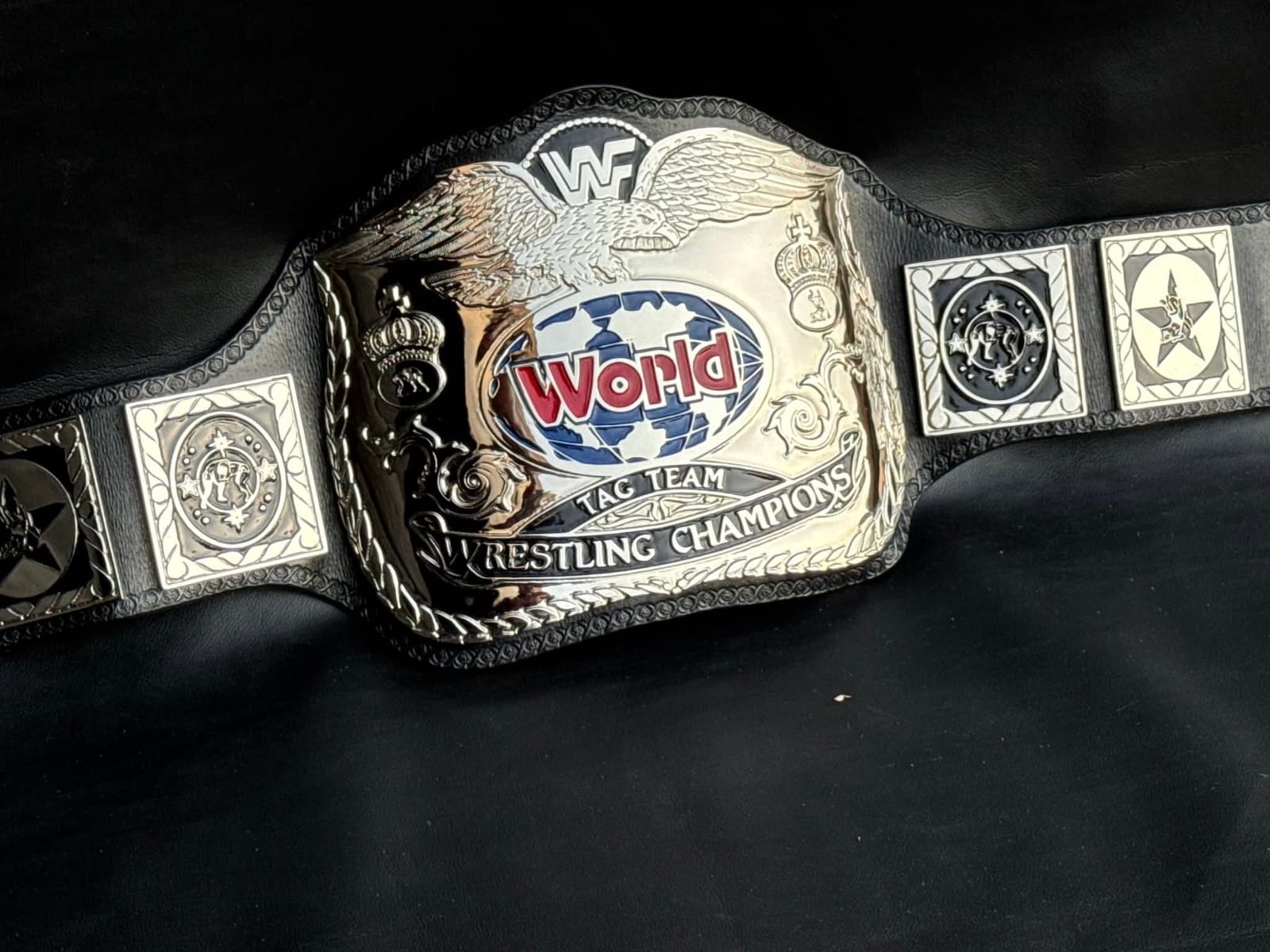 Premium CNC 3D British Bulldog Tag Team Championship Title Belt – 4MM Zinc Nickle Replica