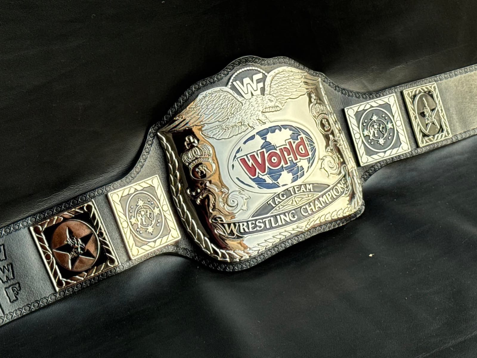 Premium CNC 3D British Bulldog Tag Team Championship Title Belt – 4MM Zinc Nickle Replica