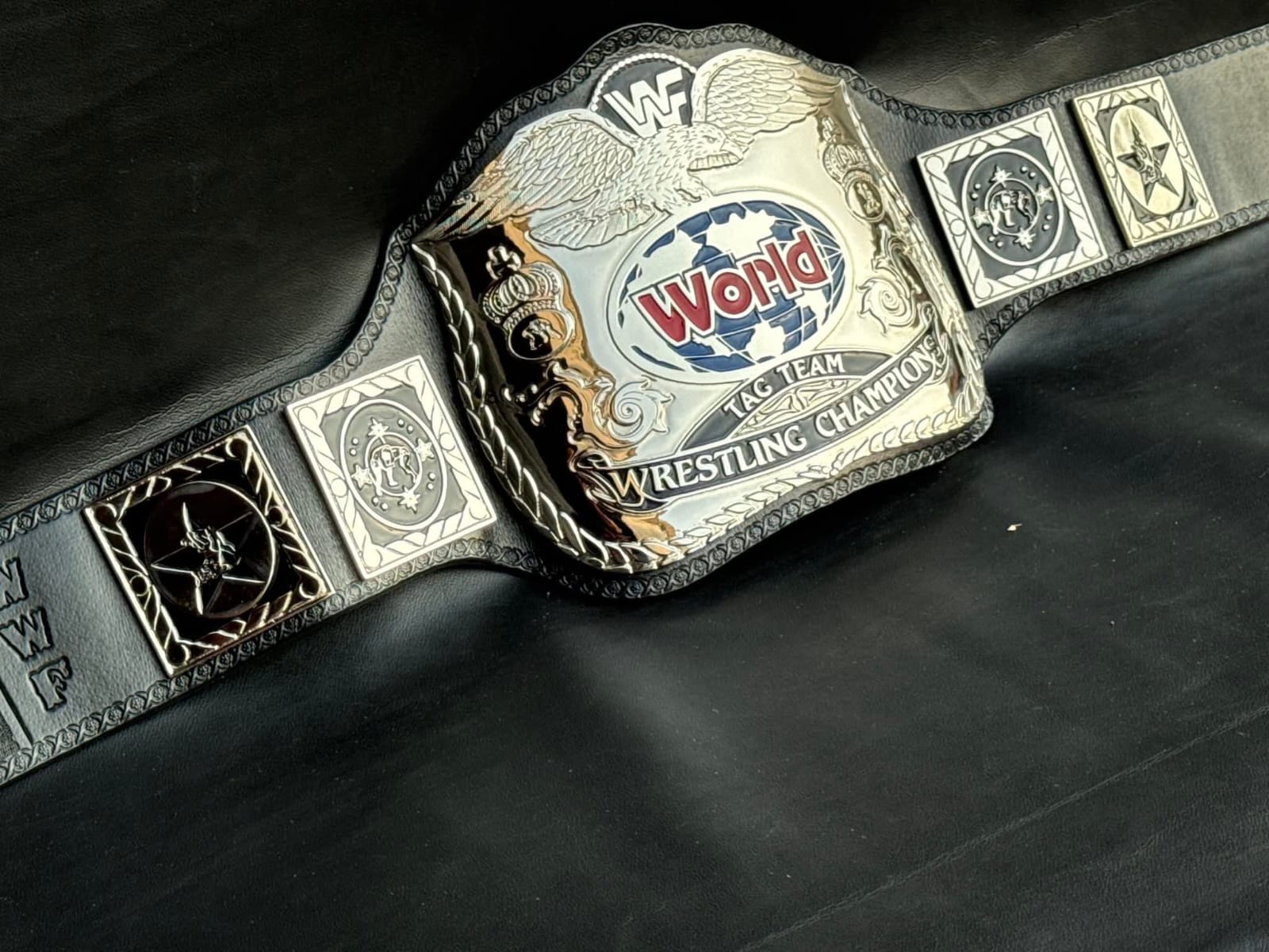 Premium CNC 3D British Bulldog Tag Team Championship Title Belt – 4MM Zinc Nickle Replica