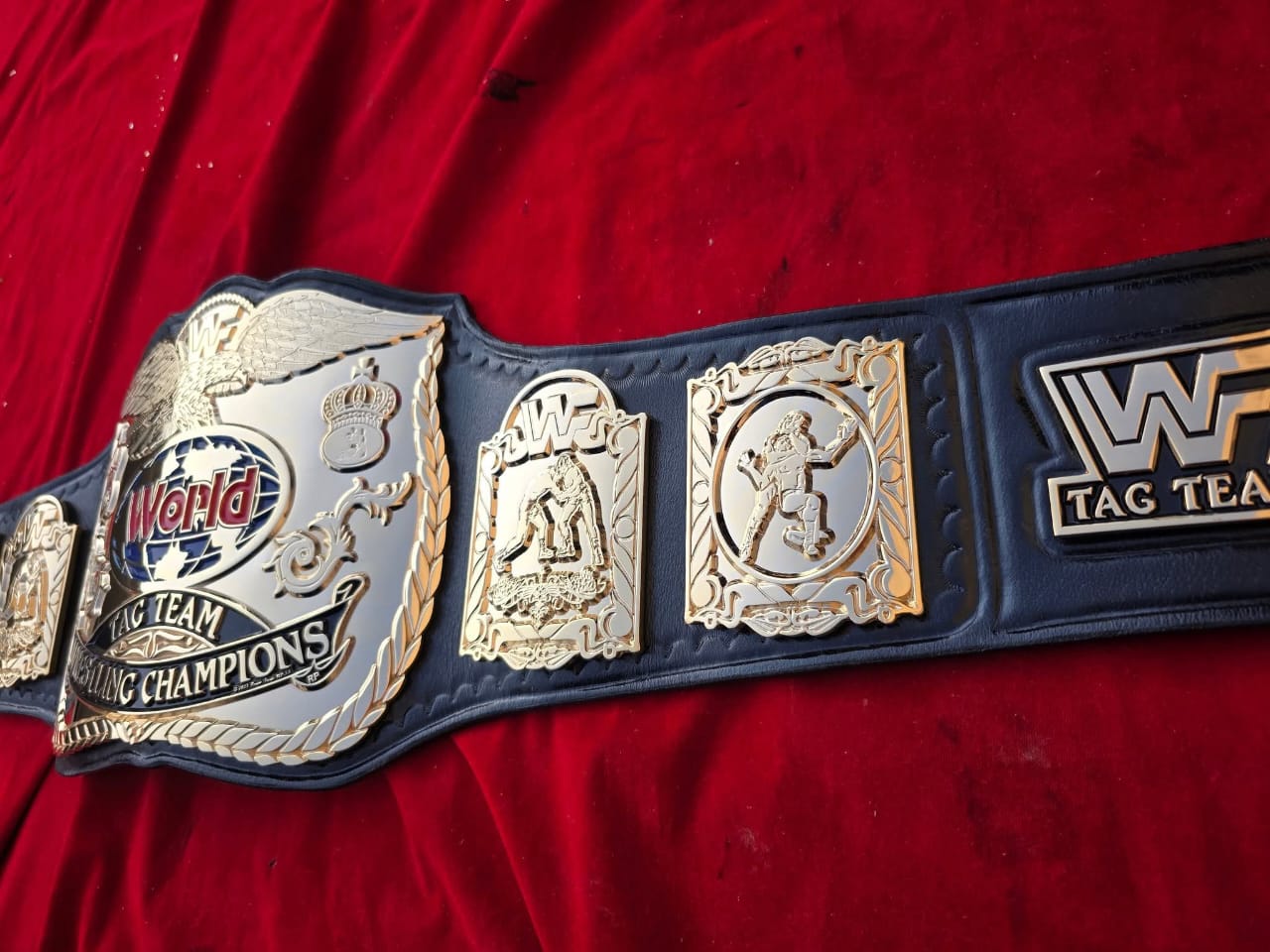 Wwf Premium CNC 3D World Tag Team Championship Belt CNC Detailed – 24K Gold Plated Replica