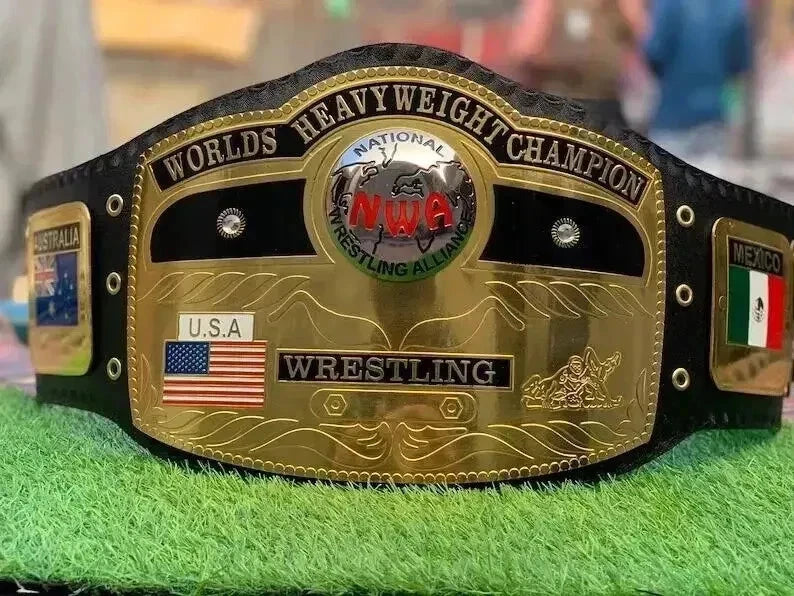 NWA Domed Globe World Heavyweight Wrestling Championship Replica Title Belt 2mm Brass