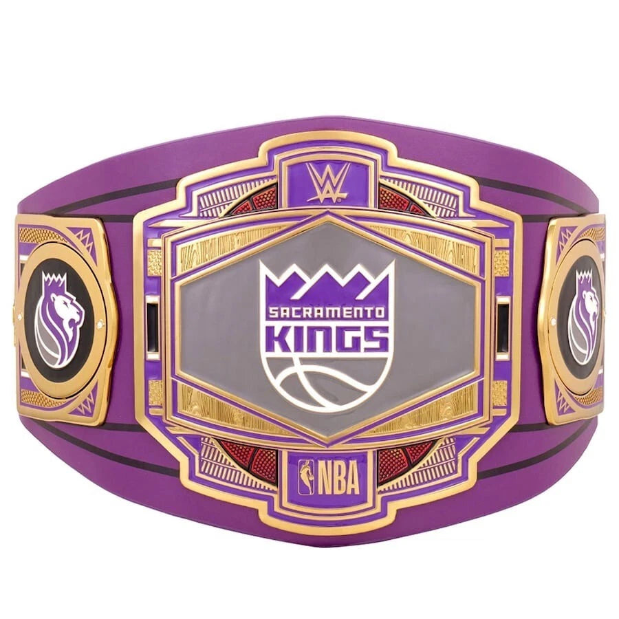 Sacramento Kings NBA 2mm Championship Belt Gold Plated Real Leather