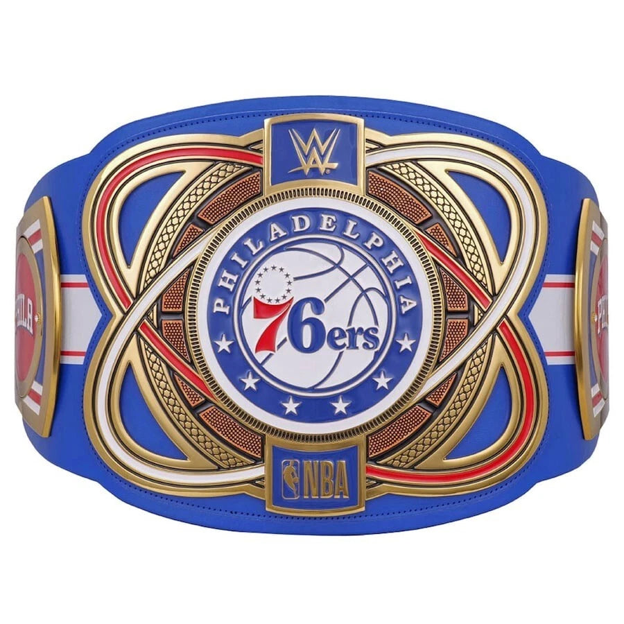 Philadelphia 76ers NBA 2mm Championship Belt Gold Plated Real Leather