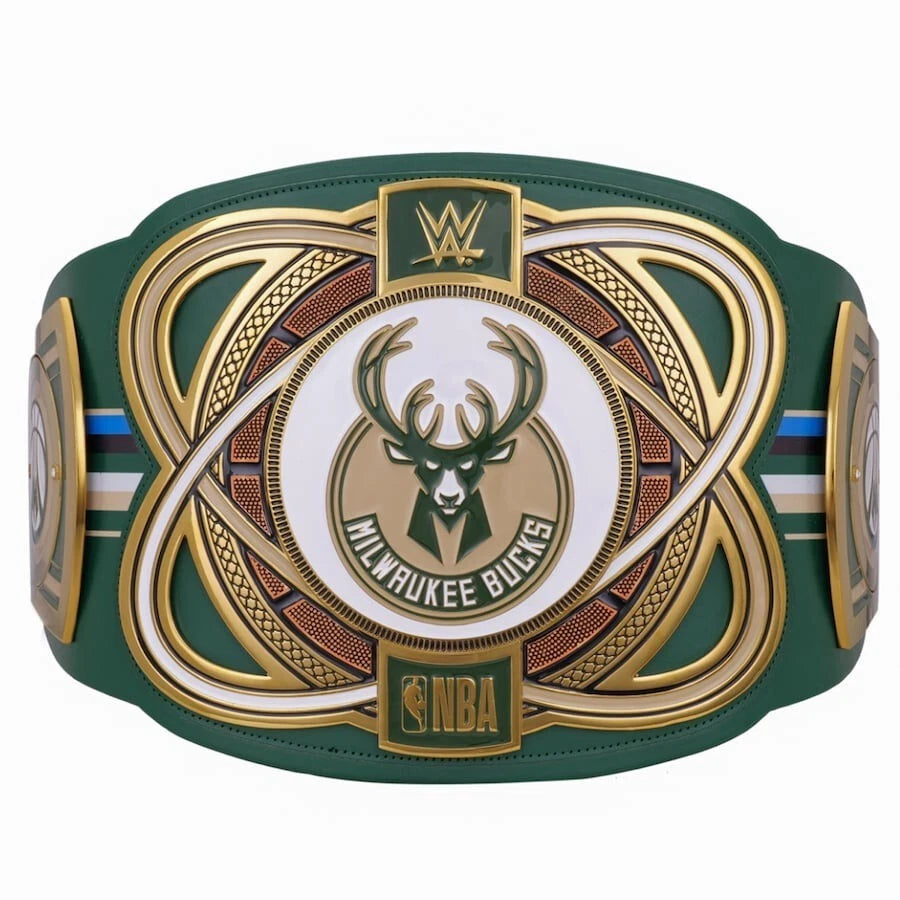 Milwaukee Bucks NBA 2mm Championship Belt Gold Plated Real Leather