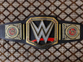 WORLD HEAVYWEIGHT UNIVERSAL CHAMPIONSHIP TITLE BRASS BELT BLACK ADULT SIZE 4MM ZINC