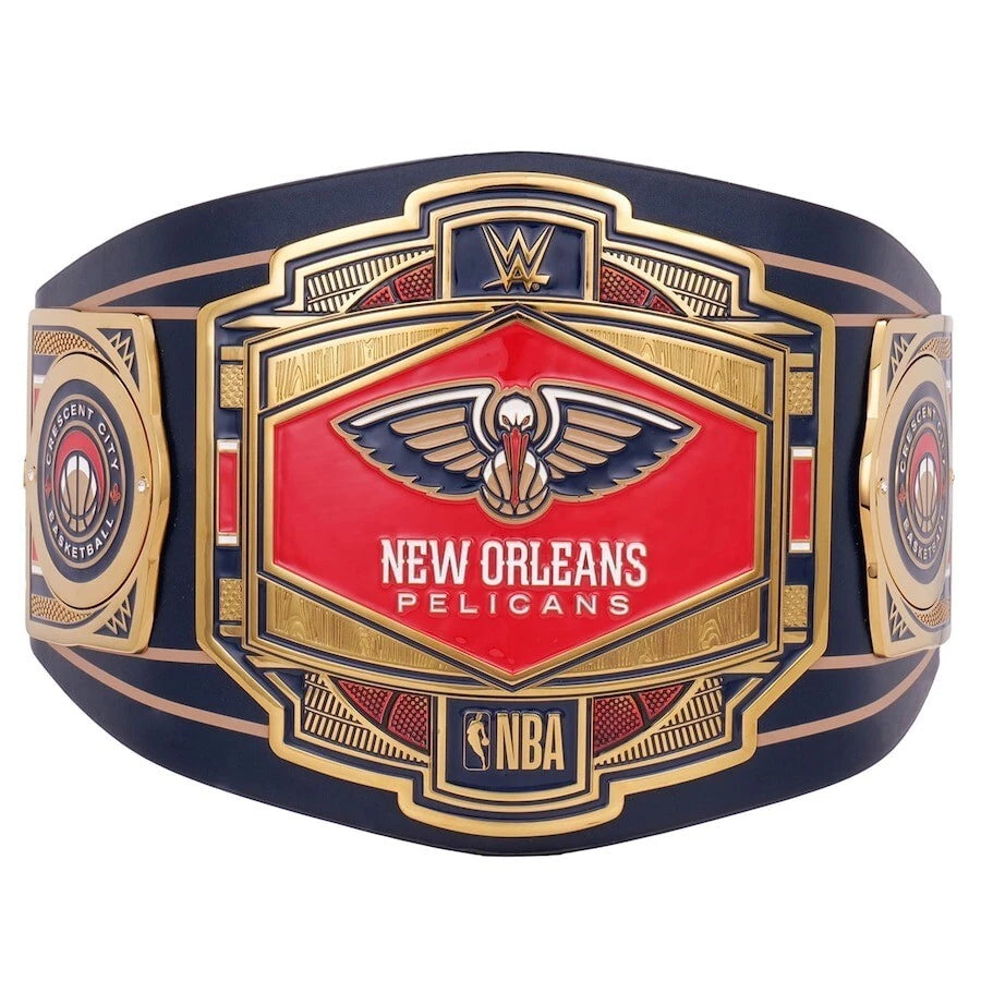 New Orleans Pelicans NBA 2mm Championship Belt Gold Plated Real Leather