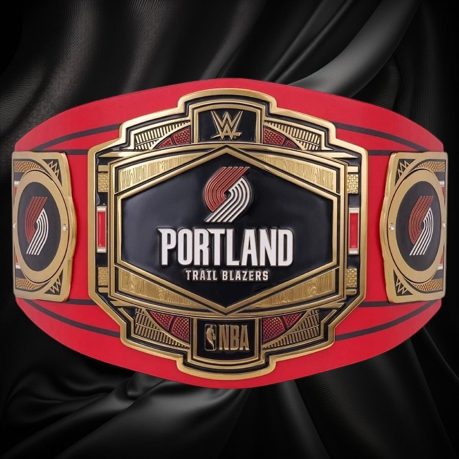 Portland Trail Blazers NBA 2mm Championship Belt Gold Plated Real Leather