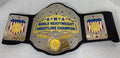 AWA WORLD HEAVYWEIGHT WRESTLING CHAMPIONSHIP 2MM AND 4MM  BRASS  METAL PLATES WITH DEEP EACHING ORIGINAL COWHIDE LEATHER STRAP BELT