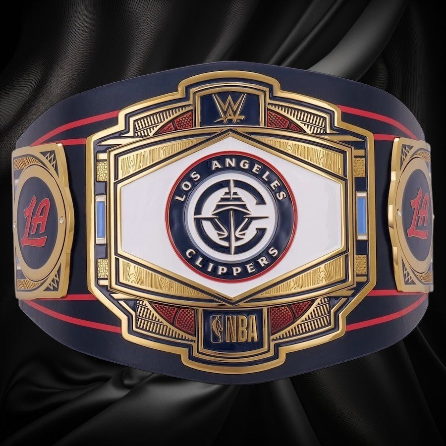 Los Angeles Clippers NBA 2mm Championship Belt Gold Plated Real Leather