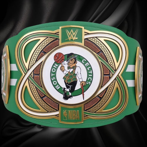 Boston Celtics NBA 2mm Championship Belt Gold Plated Real Leather