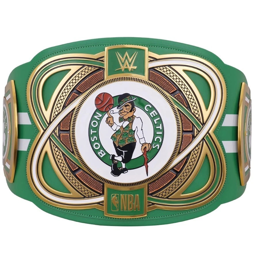 Boston Celtics NBA 2mm Championship Belt Gold Plated Real Leather
