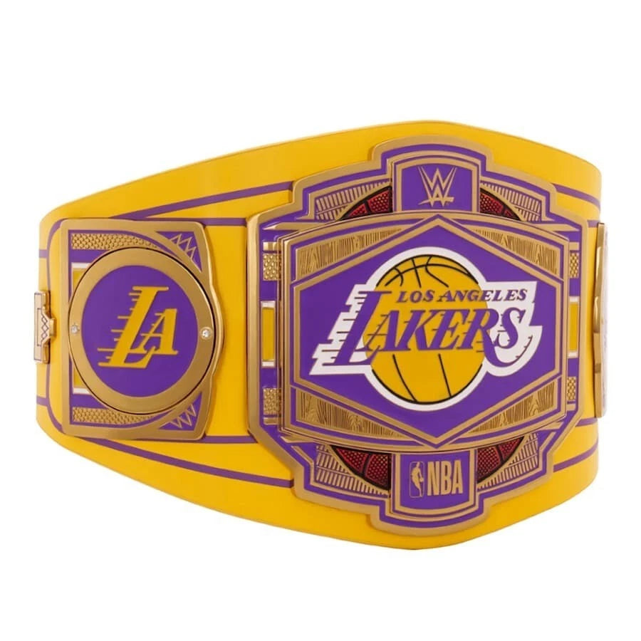 Los Angeles Lakers NBA 2mm Championship Belt Gold Plated Real Leather