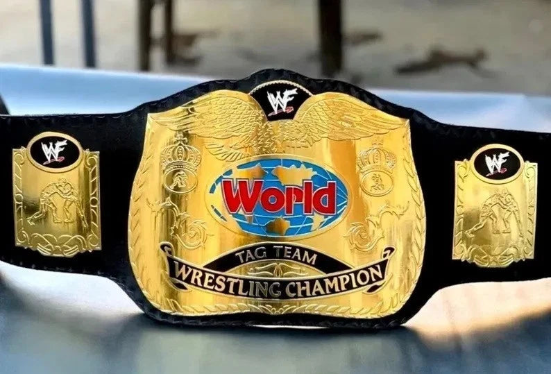 The World Tag Team Wrestling Championship Replica Title Belt Adult Size Brass 2MM