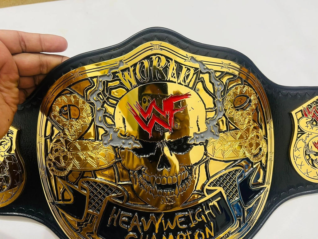 Wwf Smoking Skull Heavyweight Wrestling Championship belt 4mm Zinc (Snake Skin Back)