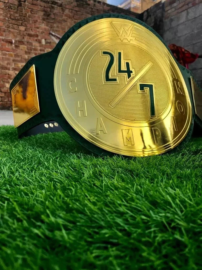 New 24/7 Wrestling Championship Title Belt Replica Adult Size 24/7 2MM Brass Belt