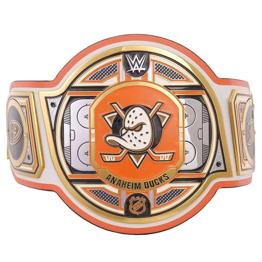 Anaheim Ducks NHL 2mm Championship Belt Gold Plated Real Leather